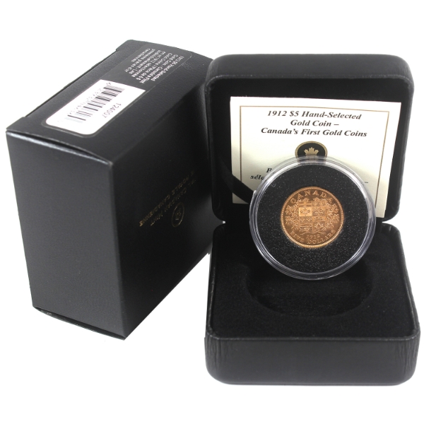 1912 Gold $5 Hand-Selected Gold Coin - Canada's First Gold Coins in RCM Packaging