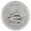 Image 1 : Australia 2001 2oz $2 Lunar Series I Year of the Snake .999 Fine Silver Proof Coin (Tax Exempt)