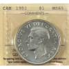 Image 1 : Silver $1 1951 ICCS MS65
