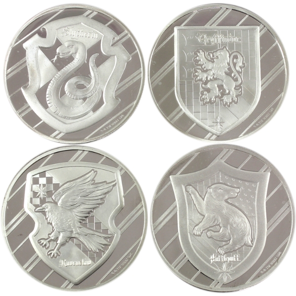 4x 1oz APMEX Harry Potter Hogwarts Houses .999 Fine Silver Rounds. 4pcs. (Tax Exempt)