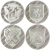 Image 1 : 4x 1oz APMEX Harry Potter Hogwarts Houses .999 Fine Silver Rounds. 4pcs. (Tax Exempt)