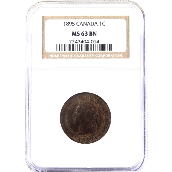 1-cent 1895 NGC MS63 Brown 