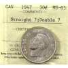 Image 1 : 50-cent 1947 Straight 7; Double 7 ICCS MS63
