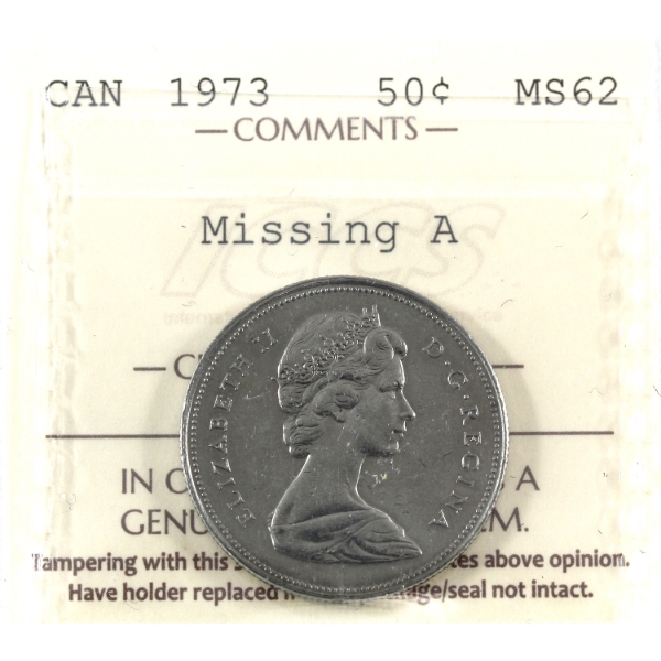 50-cent 1973 Missing A ICCS MS62
