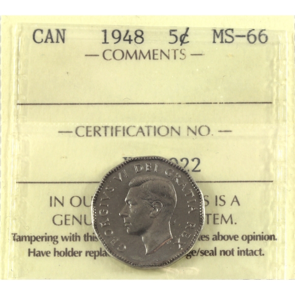 5-cent 1948 ICCS MS66