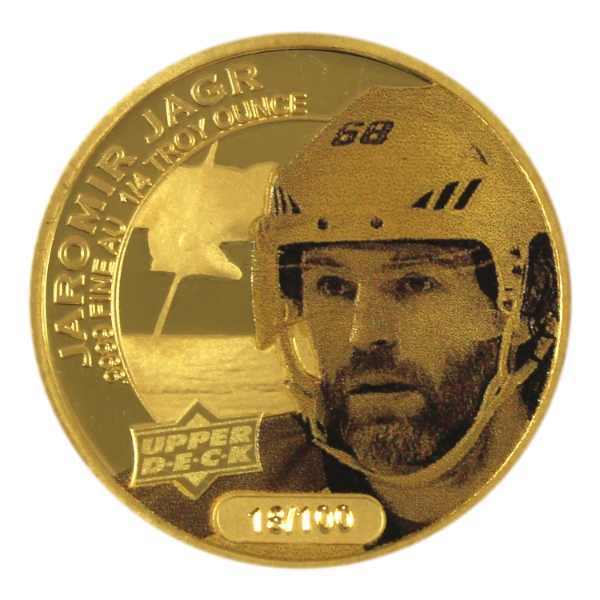Cook Islands Gold 2017 $25 Upper Deck Grandeur NHL Series- Jaromir Jagr 1/4oz .9999 Fine Gold