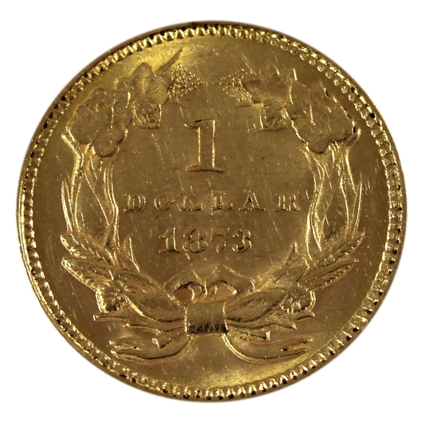 USA Gold 1873 Dollar AU58