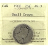 Image 1 : 25-cent 1906 Small Crown ICCS AG3