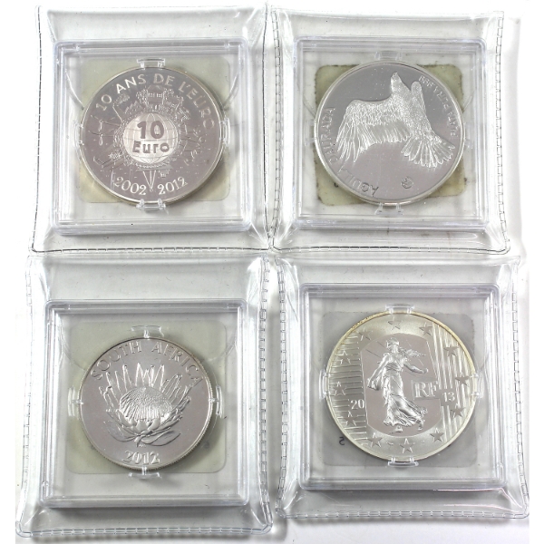 World Silver 2012-2013 Mixed Denomination Coins. 4pcs.