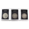 USA Silver 1885, 1886 & 1887 Morgan Dollar Bradford Authenticated. 3pcs.