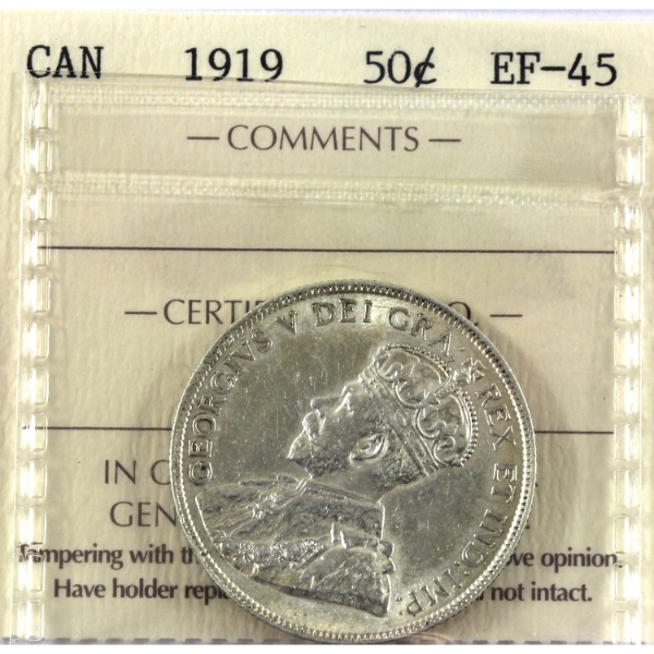 50-cent 1919 ICCS EF45 