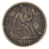 Image 2 : Love Token- Papa Script on 1882 USA 10c Seated Liberty Silver Dime 