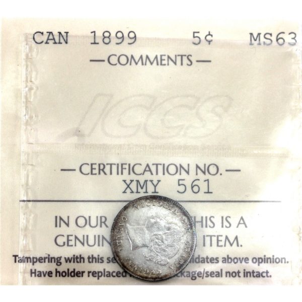 5-cent 1899 ICCS MS63