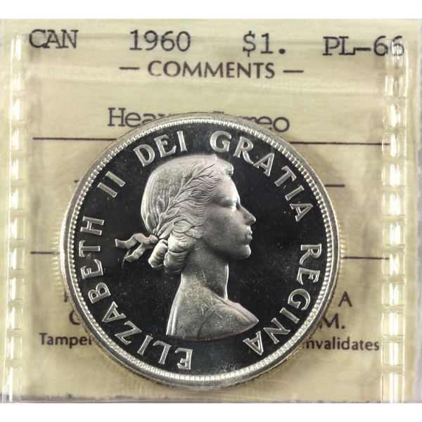 Silver $1 1960 ICCS PL66 Heavy Cameo