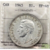 Image 1 : Silver $1 1945 ICCS EF40