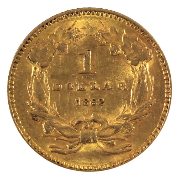 USA Gold 1862 Dollar Fine