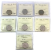 Image 1 : 5-cent 2000, 2000P, 2001, 2001P, 2002P, 2003P & 2005P VE Day ICCS MS65. 7pcs.