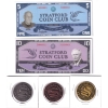 Image 1 : 1960-2025 Stratford Coin Club 65th Anniversary Note and Medal Set - 2x Notes & 3x Medals. 5pcs