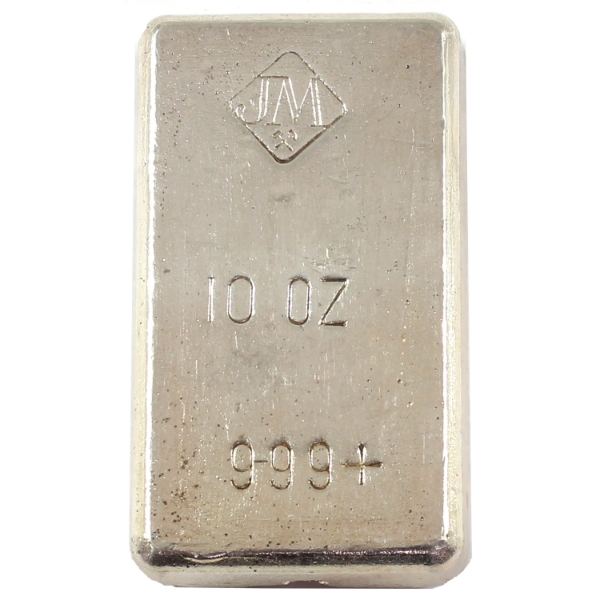 10oz Johnson Matthey Vintage .999+ Silver Bar. Mintage of <1000! (Tax Exempt)