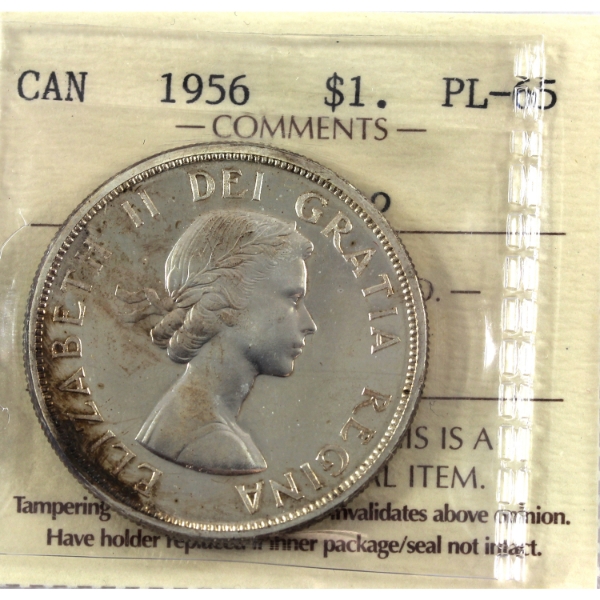 Silver $1 1956 ICCS PL65 HC