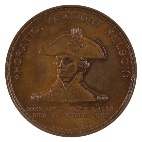 Admiral Horatio Nelson 1758-1805 Medal Struck From Salvaged Copper of His Flagship HMS Foudroyant