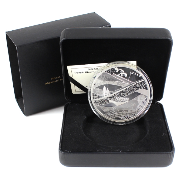 2010 $50 Olympic Winter Games- The Look of the Games 5oz .9999 Fine Silver Coin (Tax Exempt)