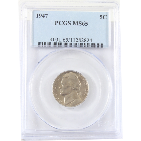 USA 1947 Jefferson Nickel PCGS MS65
