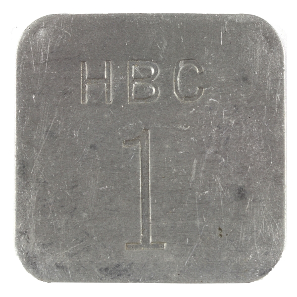 Hudson's Bay Gingras-285e, Eastern Arctic ND (1946) HBC 1 White Fox, Square Trade Token