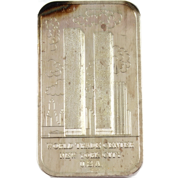 1oz Vintage World Trade Center .999+ Fine Silver Bar (Tax Exempt)
