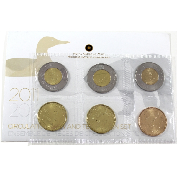 2011-2012 $1 & $2 Circulation Coins and Test Token Set