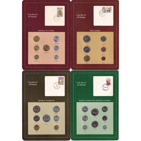 Coin Sets of All Nations Frame Boards. 4pcs.