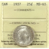 Image 1 : 25-cent 1937 ICCS MS65
