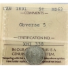 Image 1 : 5-cent 1891 Obverse 5 ICCS MS63