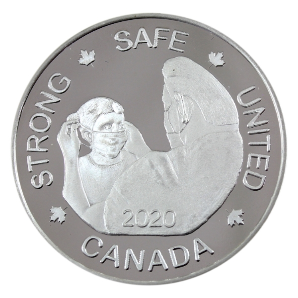 2020 Strong, Safe, United Canada Canadian Coin News Silver Medal