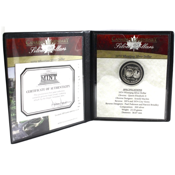 1974 Specimen Silver Dollar - 100th Anniversary of Winnipeg