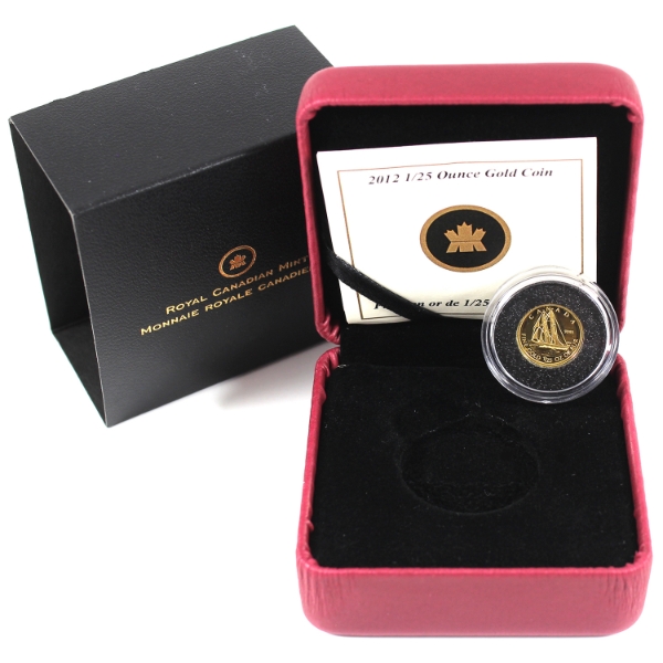 2012 50-cent The Bluenose 1/25oz .9999 Fine Gold Coin (Tax Exempt)