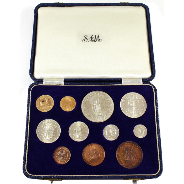 South Africa 1952 Eleven Coin George VI Proof Set Gold & Silver
