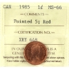 Image 1 : 1-cent 1985 Pointed 5 ICCS MS66 Red