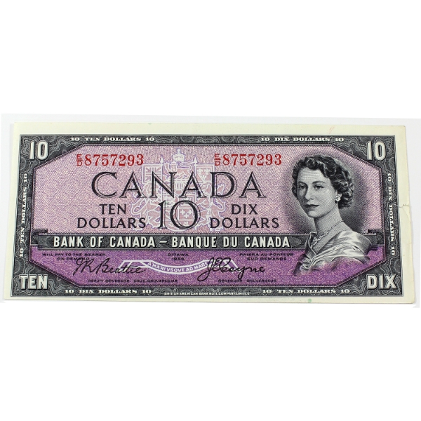 BC-32b 1954 $10 Devil's Face EF Beattie-Coyne SN:E/D8757293
