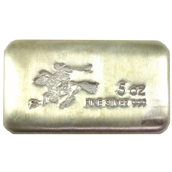 5oz SilverTowne Mint Pony Express .999 Fine Silver Bar (Tax Exempt)