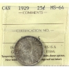 Image 1 : 25-cent 1929 ICCS MS64