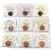 Image 2 : 1-cent 1943-1955 ICCS MS63 & MS64 Red. 9pcs