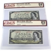 Image 1 : BC-41a 1954 $20 Modified Portrait *Consecutive* BCS CUNC63/64 Original Beattie-Coyne. 2pcs.