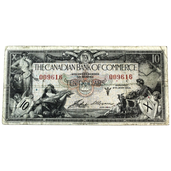 75-18-06 1935 $10 The Canadian Bank of Commerce Aird-Logan SN: 009616