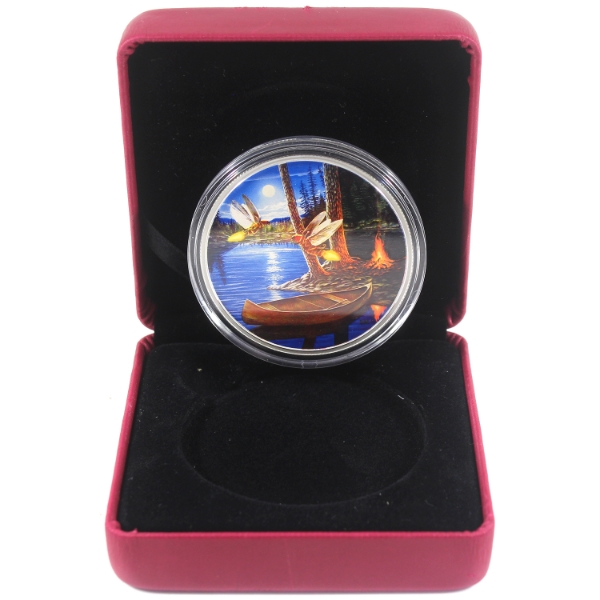 2015 $30 Moonlight Fireflies 2oz .9999 Fine Silver Coin w/ Selective Colour (Tax Exempt)