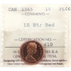 Image 1 : 1-cent 1965 LB B5 Type 3 ICCS PL66 Red