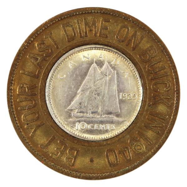 10-cent 1939 Coin Encased in General Motors of Canada Promotional Token