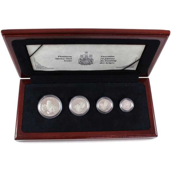 1991 Platinum Snowy Owl 4 Coin Set (Tax Exempt)