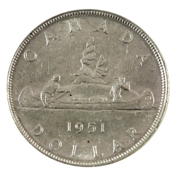 Silver $1 1951 Rotated Die 225° EF-AU