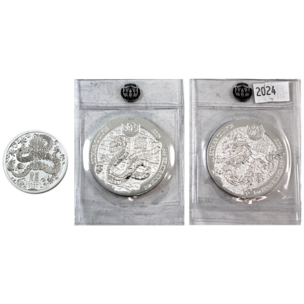2.5oz Lot Total! 2024-2025 Lunar Coins Silver. 3pcs. (Tax Exempt)